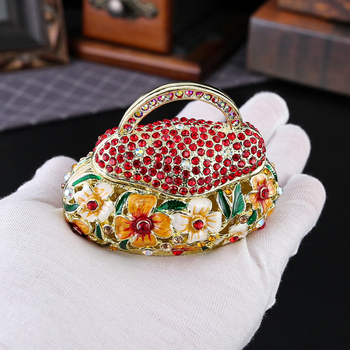 Robbanásveszélyes fém Qibao égő kézműves kínai zománc ékszerdoboz kreatív lakberendezési virágkosár táska kis díszek