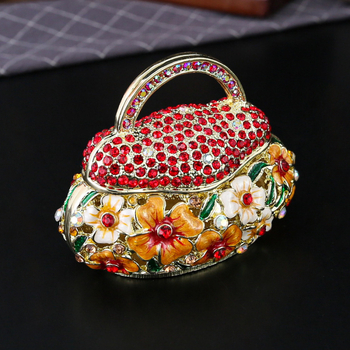 Robbanásveszélyes fém Qibao égő kézműves kínai zománc ékszerdoboz kreatív lakberendezési virágkosár táska kis díszek