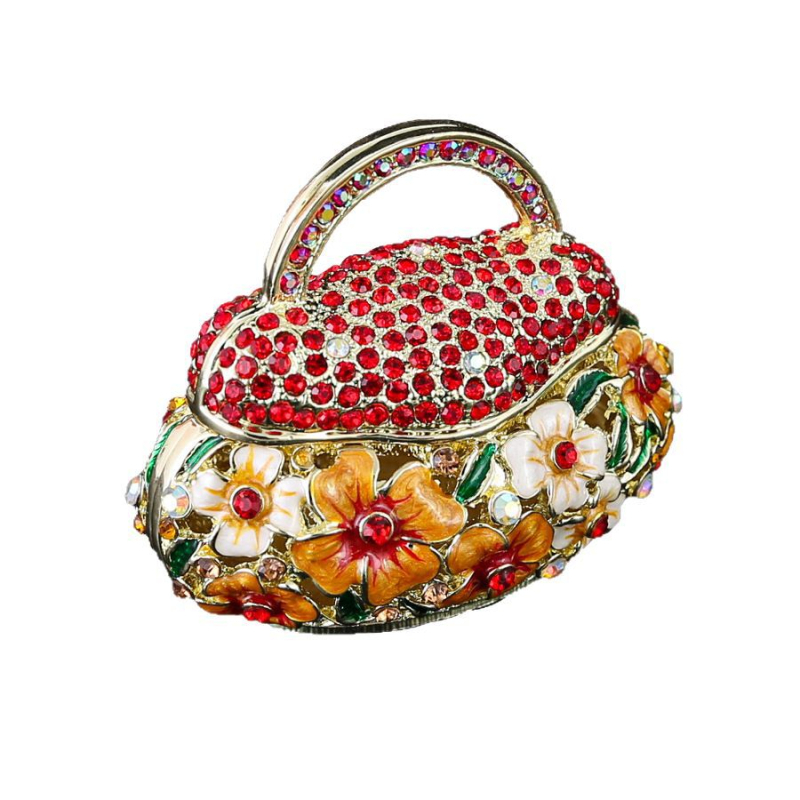 Robbanásveszélyes fém Qibao égő kézműves kínai zománc ékszerdoboz kreatív lakberendezési virágkosár táska kis díszek