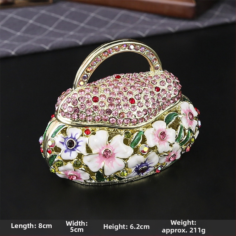 Robbanásveszélyes fém Qibao égő kézműves kínai zománc ékszerdoboz kreatív lakberendezési virágkosár táska kis díszek