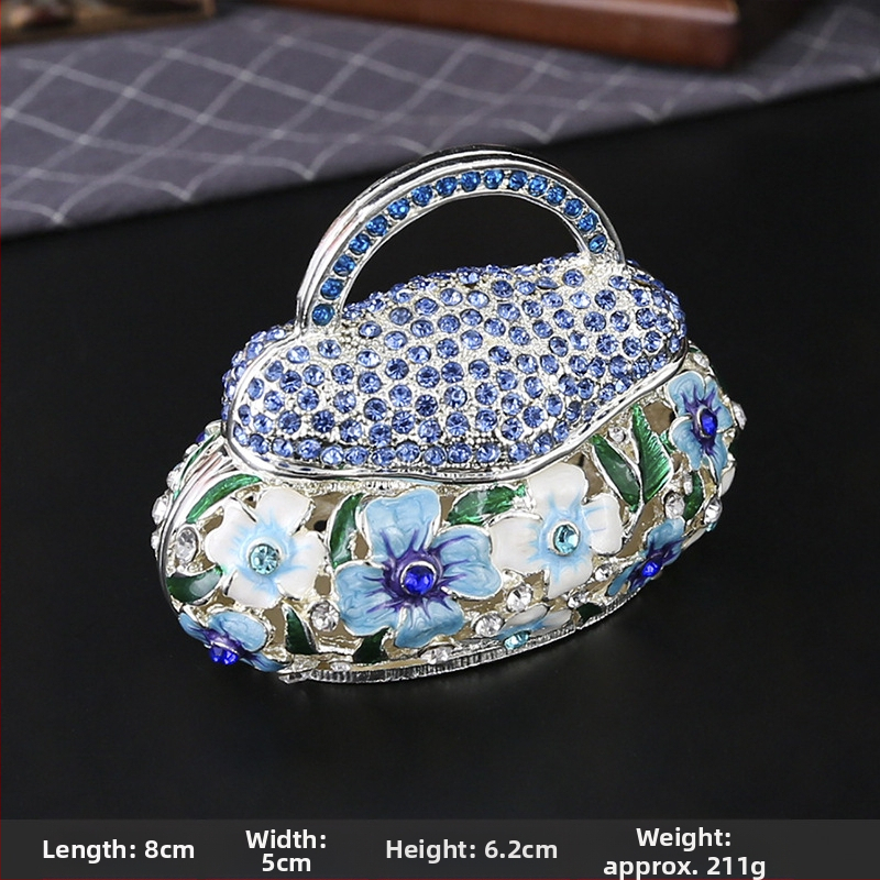 Robbanásveszélyes fém Qibao égő kézműves kínai zománc ékszerdoboz kreatív lakberendezési virágkosár táska kis díszek