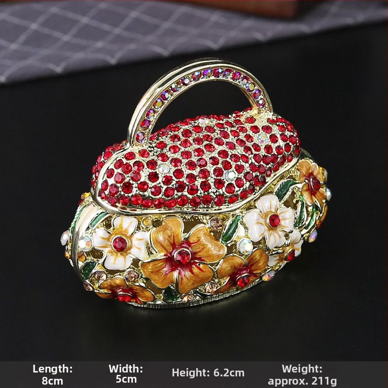 Robbanásveszélyes fém Qibao égő kézműves kínai zománc ékszerdoboz kreatív lakberendezési virágkosár táska kis díszek