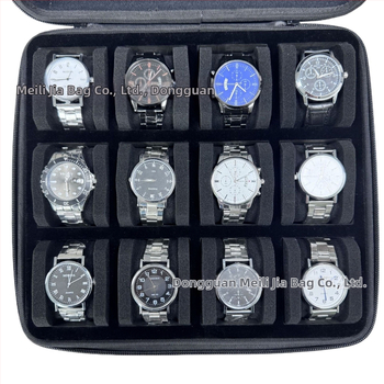Κατασκευαστές σε απόθεμα νέο κουτί αποθήκευσης ρολογιών 12-bit, κουτί συλλογής ρολογιών υψηλής ποιότητας, τσάντα ρολογιών Eva