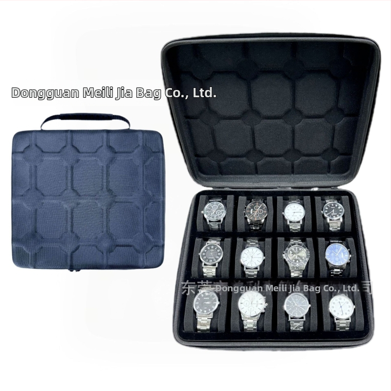 Gyártók raktáron új 12 bites óratároló doboz, csúcskategóriás óragyűjtő doboz, óratáska, eva óradoboz