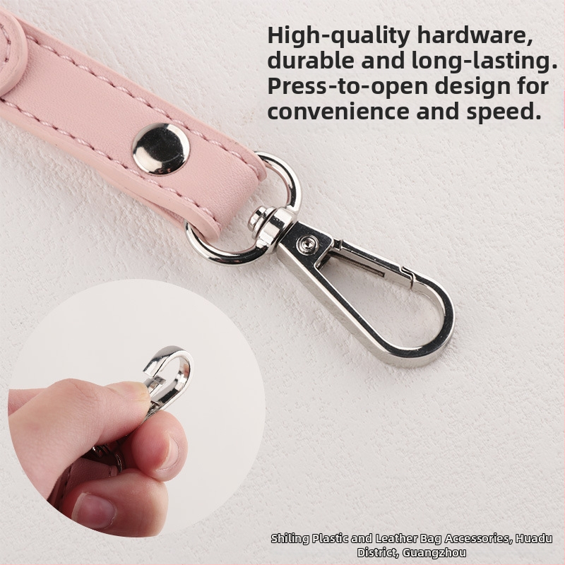 Обикновена чанта през рамо с резервна презрамка, плътен цвят, изкуствена кожа, регулируема презрамка без перфоратори, аксесоари за преоборудване