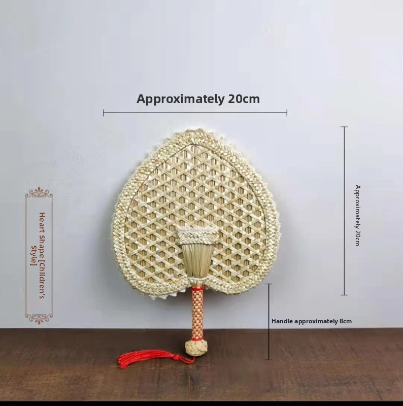 Nisuõlgedest lehvik, käsitsi kootud, vanamoodne, suur hundinui-lehter, banaanist ümmargune lehvik, õlgedest kootud, suvine, lastele mõeldud, kaasaskantav, klassikaline hiina stiil