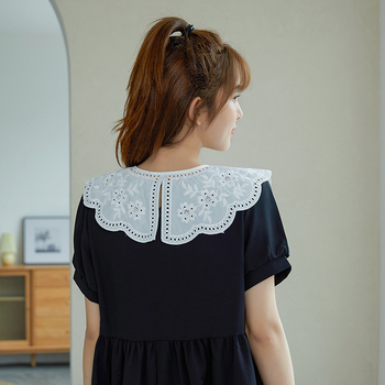 Pitsiline väike keep naistele suvine valge päikesekaitse seeliku lipsuga ja valekraega