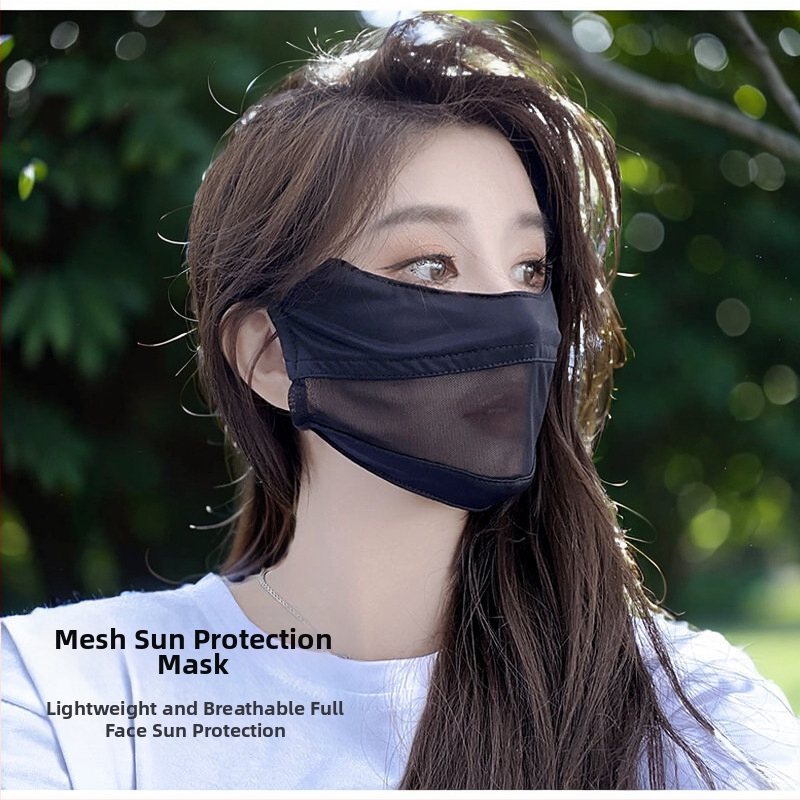 Akių apsauga kampinė, kvėpuojanti, moteriška kaukė, apsauga nuo UV spindulių, vasarinė, plono tinklelio, apsauga nuo saulės, viso veido, apsauga nuo saulės, trimatė kaukė