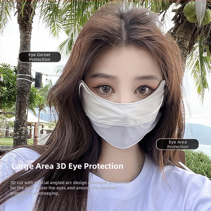 Защитна маска за очи, дишаща, дамска лятна, UV защита, тънка мрежеста слънцезащита, триизмерна маска за цялото лице