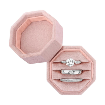 Βελούδινο κουτί βέρας γάμου Οκταγωνικό βελούδινο κουτί συσκευασίας κοσμημάτων Μίνι αποθήκευση σε ευρωπαϊκό και αμερικανικό στυλ