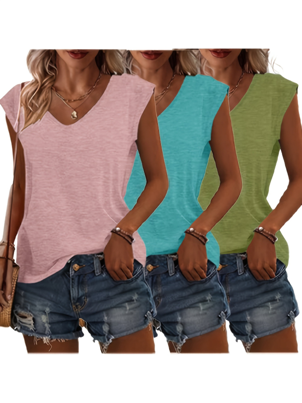 Sokoldalú, aranyos, 3 darabos, könnyű, hétköznapi, V-nyakú, határokon átnyúló ruha