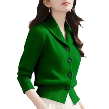 Határokon átnyúló 2025-ös új őszi és téli egyedi, gyönyörű, csúcskategóriás pulóverkabát, elegáns Chanel lila kötött