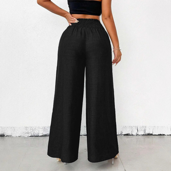 2025 Amazon új európai és amerikai, határokon átnyúló női divatos, életkorcsökkentő, retró, magas derekú, rugalmas, széles szárú nadrág nőknek