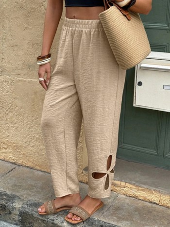 Európai és amerikai külkereskedelmi új, határokon átnyúló Amazon női egyszínű, üreges, kényelmes sport- és hétköznapi nadrág, kizárólag Tim Tk-tól