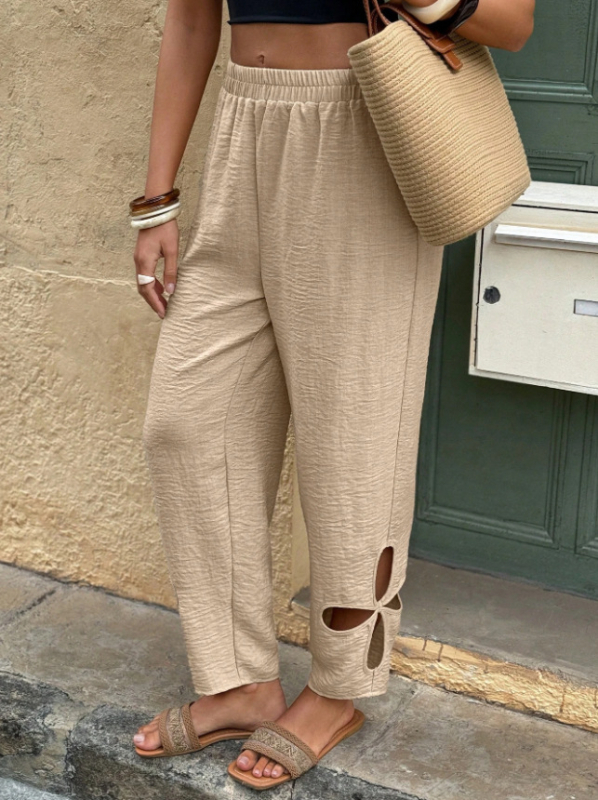 Európai és amerikai külkereskedelmi új, határokon átnyúló Amazon női egyszínű, üreges, kényelmes sport- és hétköznapi nadrág, kizárólag Tim Tk-tól