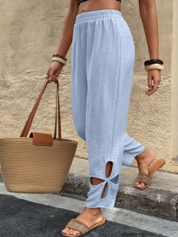 Európai és amerikai külkereskedelmi új, határokon átnyúló Amazon női egyszínű, üreges, kényelmes sport- és hétköznapi nadrág, kizárólag Tim Tk-tól