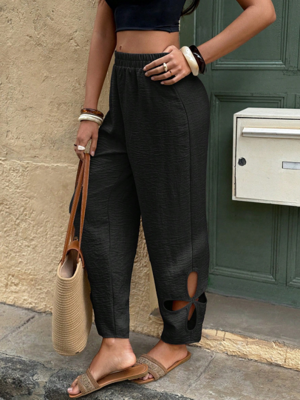 Európai és amerikai külkereskedelmi új, határokon átnyúló Amazon női egyszínű, üreges, kényelmes sport- és hétköznapi nadrág, kizárólag Tim Tk-tól