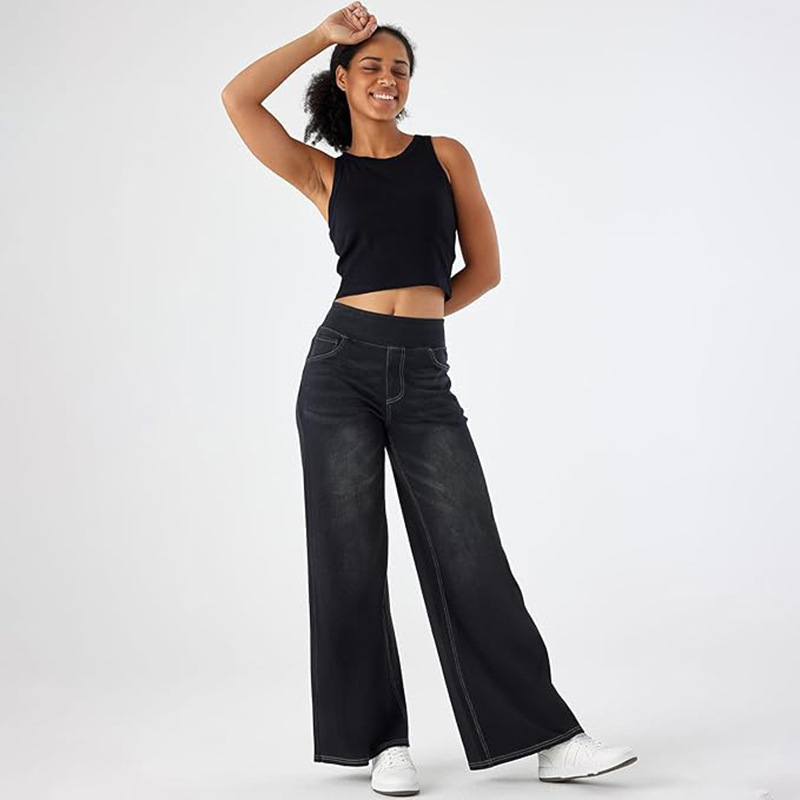 Határokon átnyúló európai és amerikai női bő, karcsúsító, széles szárú nadrágok, farmernadrágok, lezser divat, új Amazon