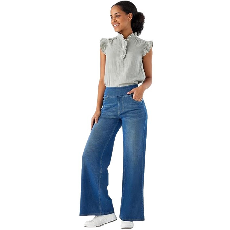 Határokon átnyúló európai és amerikai női bő, karcsúsító, széles szárú nadrágok, farmernadrágok, lezser divat, új Amazon