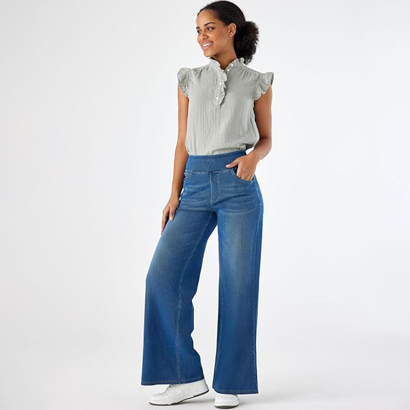 Határokon átnyúló európai és amerikai női bő, karcsúsító, széles szárú nadrágok, farmernadrágok, lezser divat, új Amazon