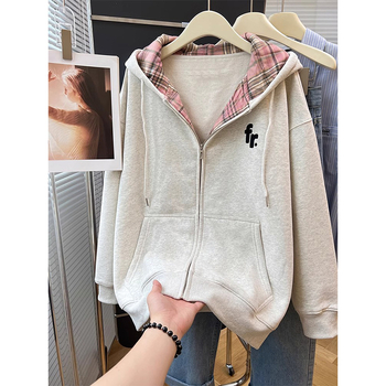 Design Sense paksendatud niši kardiganiga kapuutsiga kampsun naistele 2024. aasta uus sügis- ja talvel laisa stiiliga pealismantel