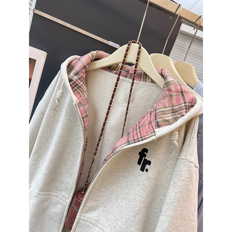 Design Sense paksendatud niši kardiganiga kapuutsiga kampsun naistele 2024. aasta uus sügis- ja talvel laisa stiiliga pealismantel