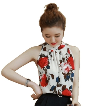 2025 új nyári koreai stílusú, nagy méretű, sokoldalú, ujjatlan, pántnélküli, kis ing, hasat takaró, divatos sifon ing nőknek