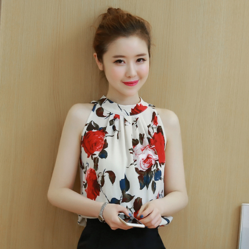 2025 új nyári koreai stílusú, nagy méretű, sokoldalú, ujjatlan, pántnélküli, kis ing, hasat takaró, divatos sifon ing nőknek