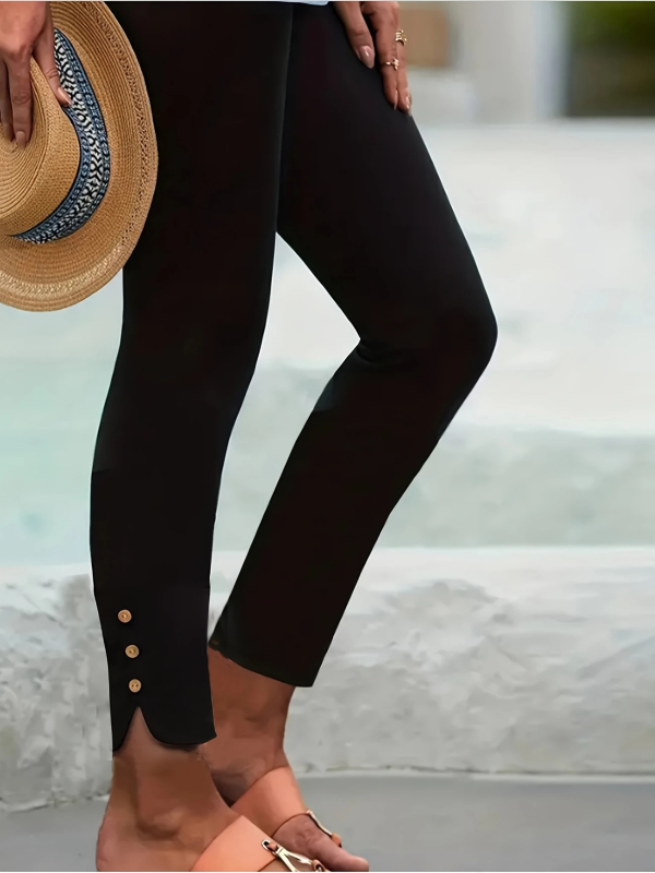 Határokon átnyúló európai és amerikai Aliexpress népszerű női rugalmas capri nadrág derékkal és kókuszos műgombokkal japán és koreai stílusban