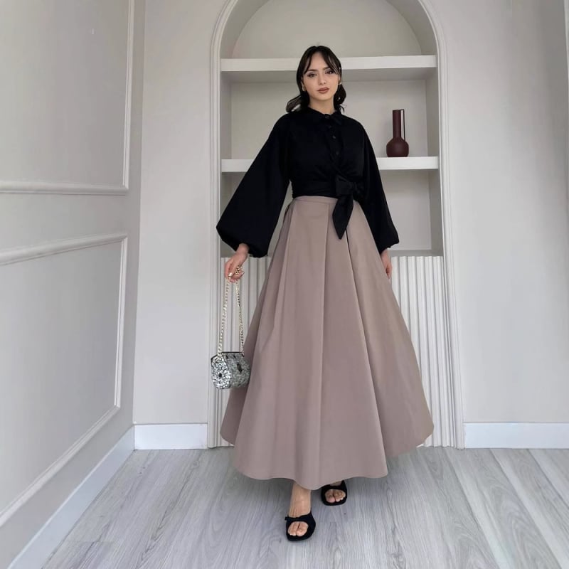 2025 m. moteriški drabužiai Europoje ir Amerikoje, „Amazon“, tarpvalstybinė užsienio prekyba, aukštas juosmuo, didelės sūpynės, netaisyklingas, plonas, išorinis, dviejų dalių komplektas