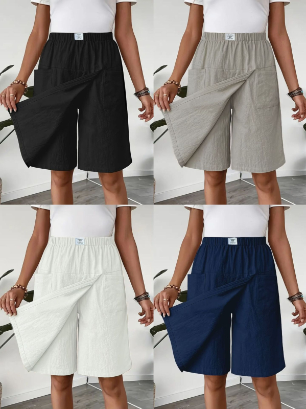 Európai és amerikai határokon átnyúló 2025-ös új Amazon Temuwish alkalmi női zsebes rövidnadrágok és szoknyák