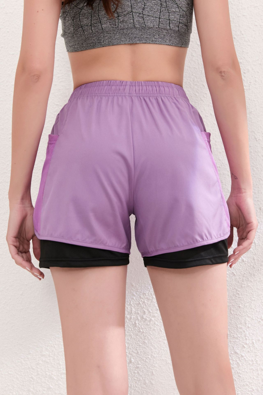 2025-ös nyári hamis kétrészes futónadrág férfiaknak, sport fitnesz gyorsan száradó nadrág, páros stílusú, lélegző, sportos hárompontos rövidnadrág