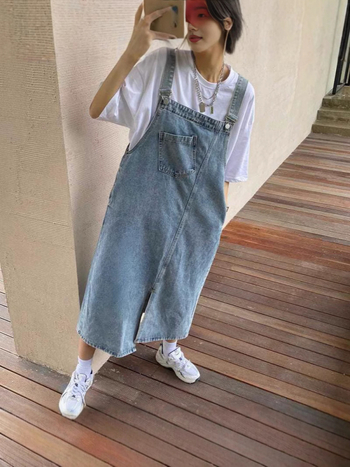 2025-ös farmerpántos szoknya női dizájn Sense Niche elegáns pántos szoknya tavaszi és nyári bő ruha