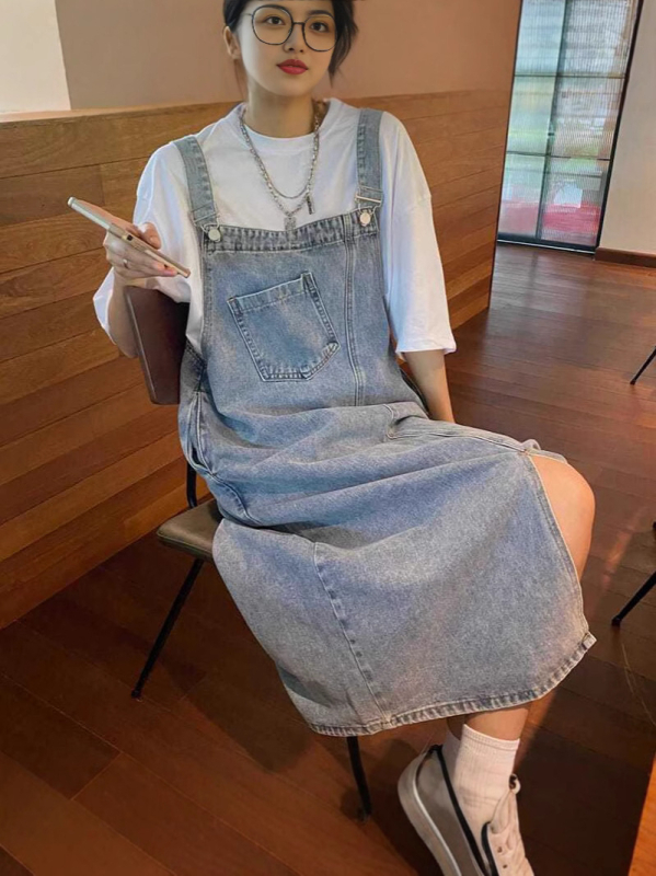 2025-ös farmerpántos szoknya női dizájn Sense Niche elegáns pántos szoknya tavaszi és nyári bő ruha