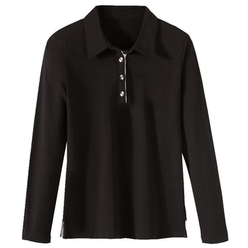 Hosszú ujjú, hajtókás ing, női tavaszi-nyári, meleg, polár béléssel ellátott, vastagított, sokoldalú pamut koreai póló 1818-2