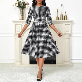 Európa és az Egyesült Államok határokon átnyúló női külkereskedelmi új Amazon független állomás virágmintás ujjú hosszú tavaszi és őszi ruha