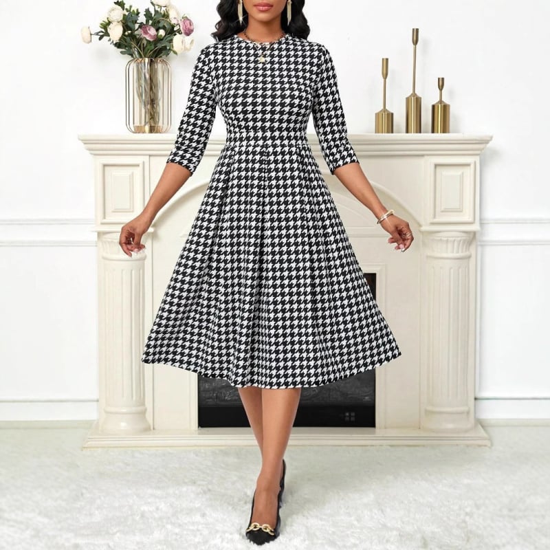 Európa és az Egyesült Államok határokon átnyúló női külkereskedelmi új Amazon független állomás virágmintás ujjú hosszú tavaszi és őszi ruha