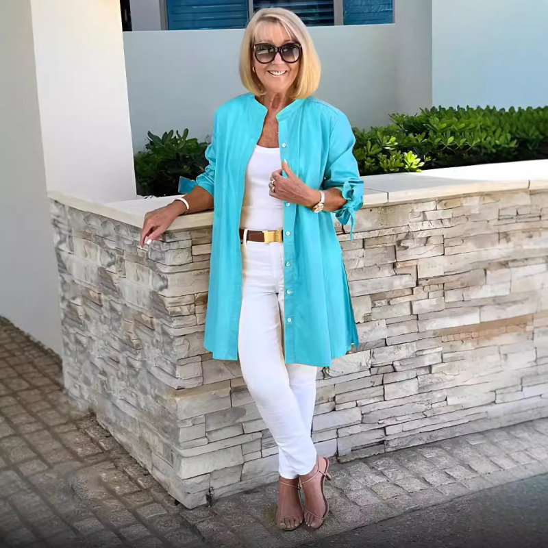 2024-es AliExpress egysoros, professzionális hajtókás elegáns ingázó kardigán, egyszínű, hosszú ujjú pamuting