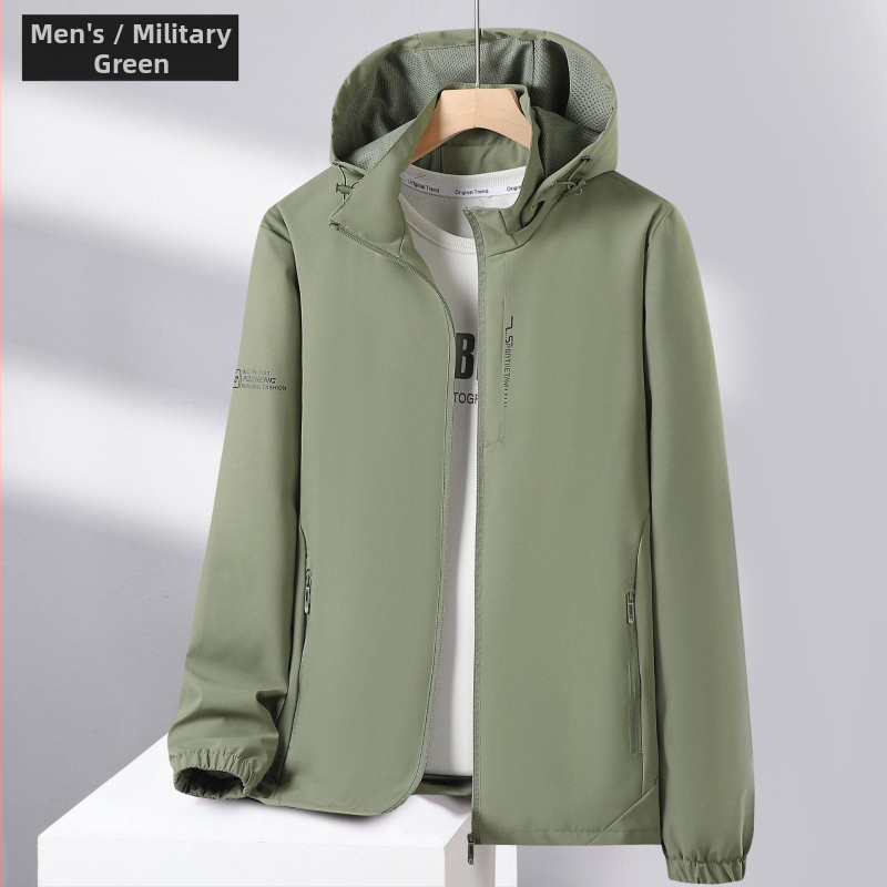 Pavasara un rudens vīriešu un sieviešu jakas, plānas āra vēja un ūdensnecaurlaidīgas liela izmēra pāru ikdienas jakas, alpīnisma jakas