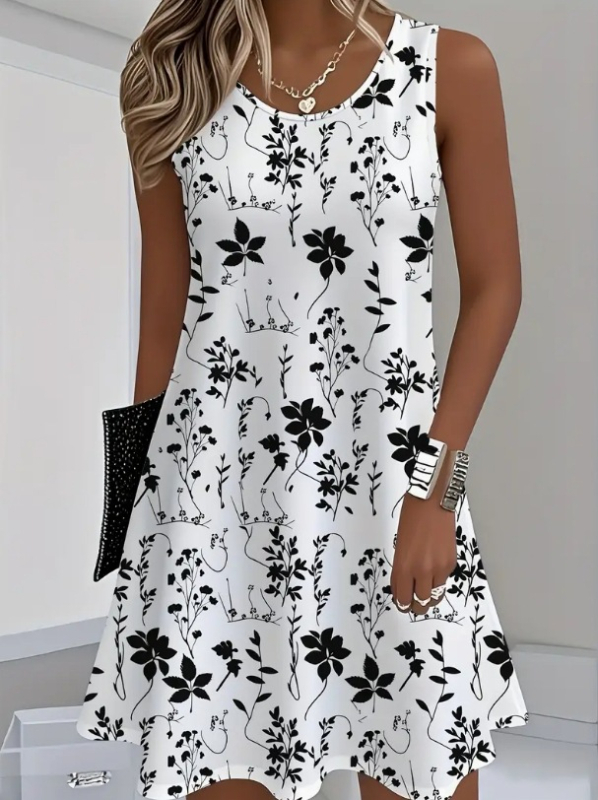 2025-ös nyári európai és amerikai határokon átnyúló export Amazon Independent Station Temu női virágmintás ujjatlan ruha