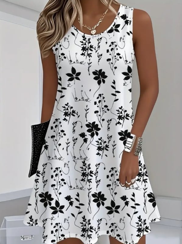 2025-ös nyári európai és amerikai határokon átnyúló export Amazon Independent Station Temu női virágmintás ujjatlan ruha