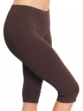 Amazon Cross-border női térdig érő leggings, rövidített nadrág, rugalmas jóga csípőre való pamut spandex, plus size felnőtt