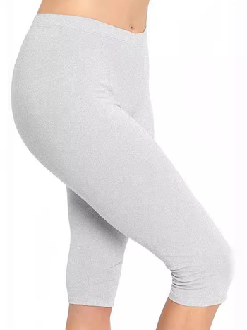 Amazon Cross-border női térdig érő leggings, rövidített nadrág, rugalmas jóga csípőre való pamut spandex, plus size felnőtt