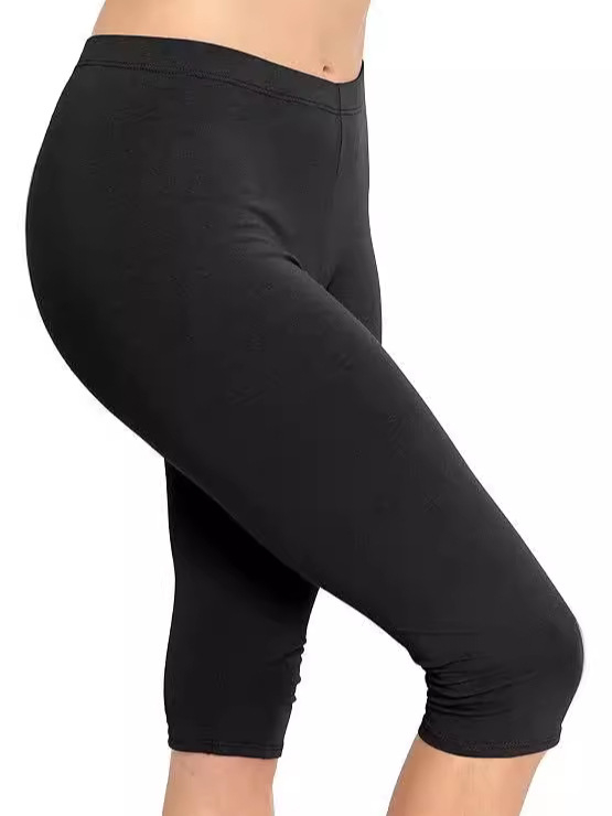Amazon Cross-border női térdig érő leggings, rövidített nadrág, rugalmas jóga csípőre való pamut spandex, plus size felnőtt