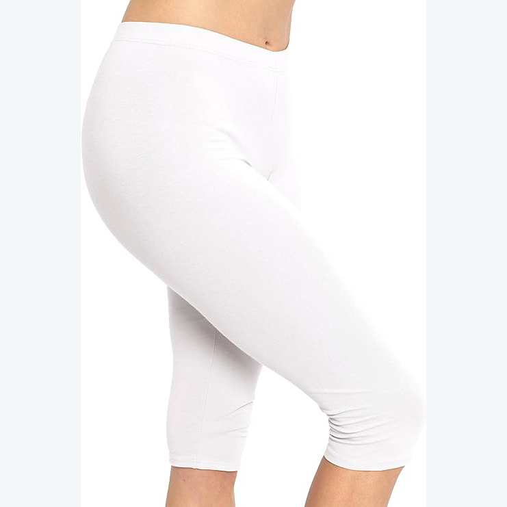 Amazon Cross-border női térdig érő leggings, rövidített nadrág, rugalmas jóga csípőre való pamut spandex, plus size felnőtt
