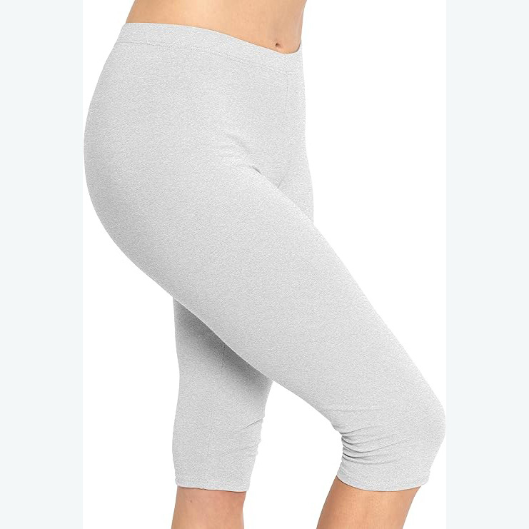 Amazon Cross-border női térdig érő leggings, rövidített nadrág, rugalmas jóga csípőre való pamut spandex, plus size felnőtt