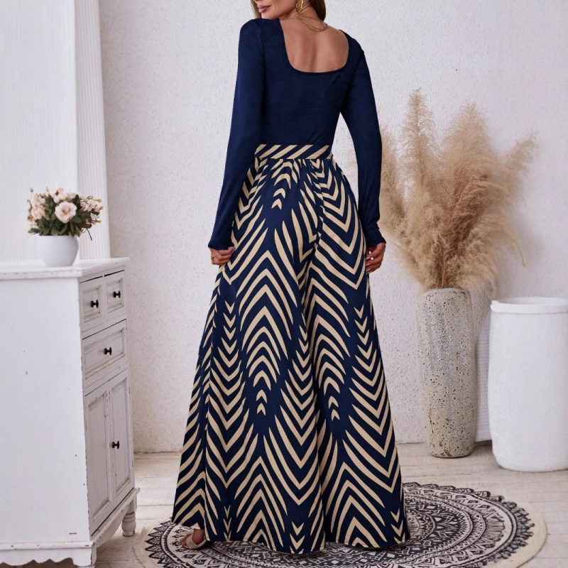 Európai és amerikai export független állomás Amazon határokon átnyúló női elegáns, tiszta színű, illesztéses, nyomtatott, hosszú ujjú, széles szárú overall