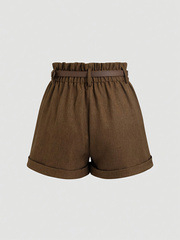 A Foreign Trade női retró öv nélküli rövidnadrág minimalista és sokoldalú, alkalmas munkába és mindennapi viseletre.