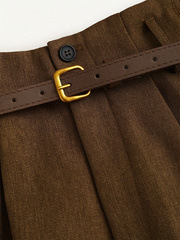 A Foreign Trade női retró öv nélküli rövidnadrág minimalista és sokoldalú, alkalmas munkába és mindennapi viseletre.