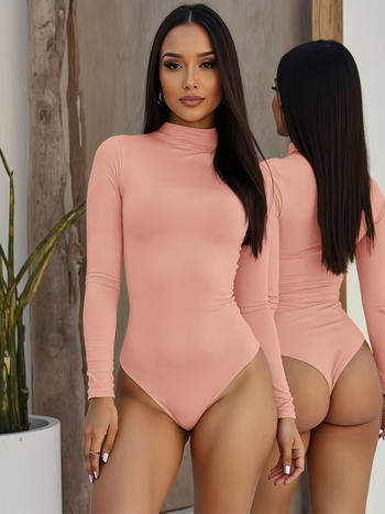 Γυναικεία ολόσωμη φόρμα με μακριά μανίκια και ψηλό ντεκολτέ, σε χρώμα Pure Color, της Amazon Fashion New 2025